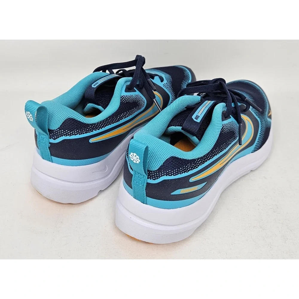 Nike Cosmic Runner Sneakers Midnight Navy/Orange Peel Boys Size 4Y HM4402-4, NEW